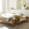 Bettliege Metallfrei verschiedene Breiten 'Natura Oak' Wildeiche massiv abgeschrägt 180x200cm