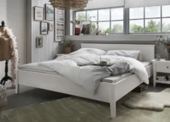 Bett verschiedene Breiten mit/ohne Bettkasten 'Jana' Kiefer massiv weiß 160x200cm ohne