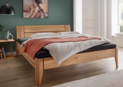 Bett Wildeiche massiv 'Sarah' verschiedene Größen 140 cm 220 cm