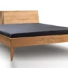 Bett 160x200cm Wildeiche massiv 'Dallas I' geölt & schwarz