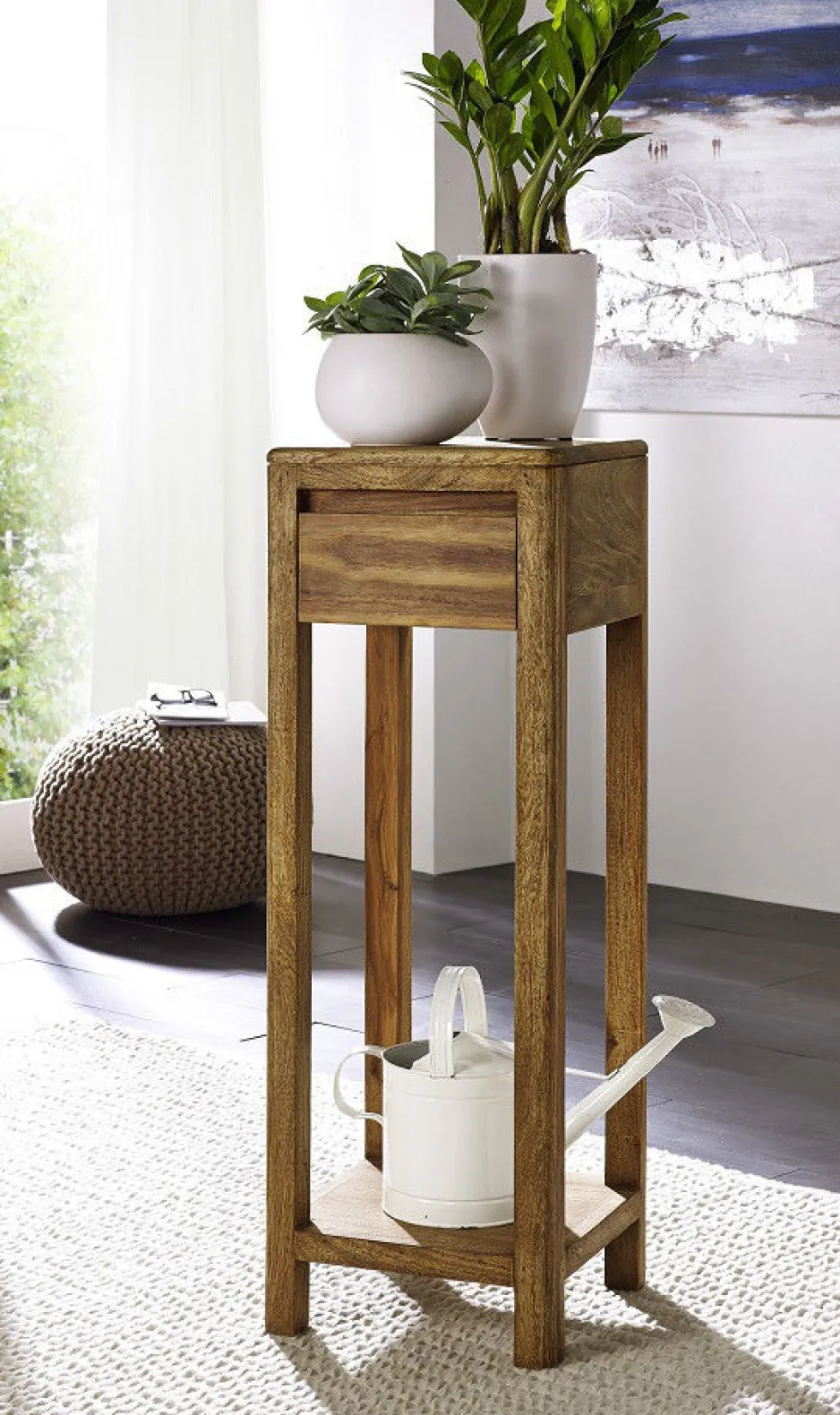 Blumensäule 90cm "Indian Sunset" Sheesham