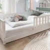 Bodenbett 90x200cm 'Frieda' Buche weiß inkl. Lattenrost