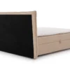 Boxspringbett inkl. Topper 'Olivia' verschiedene Größen Cordstoff creme 140 x 200 cm