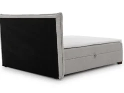 Boxspringbett inkl. Topper 'Olivia' verschiedene Größen Cordstoff grau 180 x 200 cm