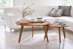 Couchtisch "Bern" 90cm Wildeiche massiv geölt