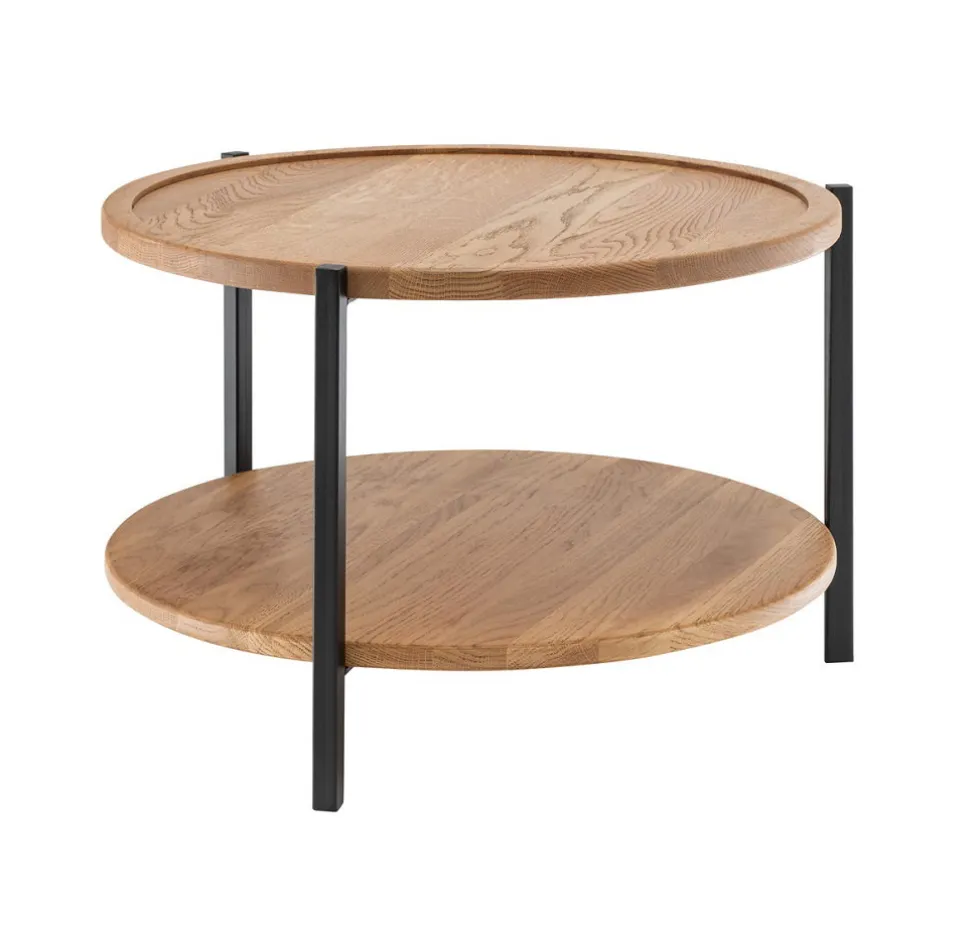 Couchtisch 60cm 'Lissabon' Wildeiche Stahl schwarz
