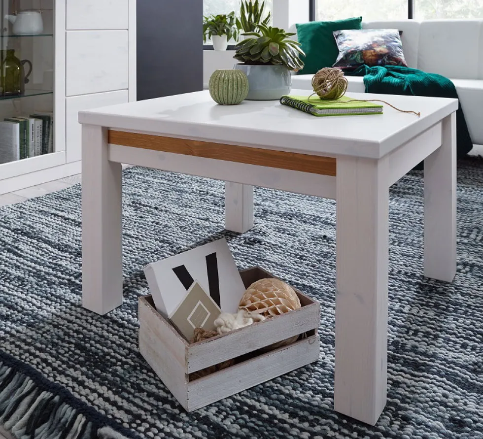 Couchtisch 70cm "Porto" Kiefer weiß