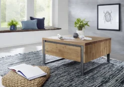 Couchtisch mit 2 SK 80x80cm 'Genua' Akazie gebürstet