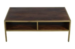 Couchtisch 110x70cm "Golden Line" braun & gold