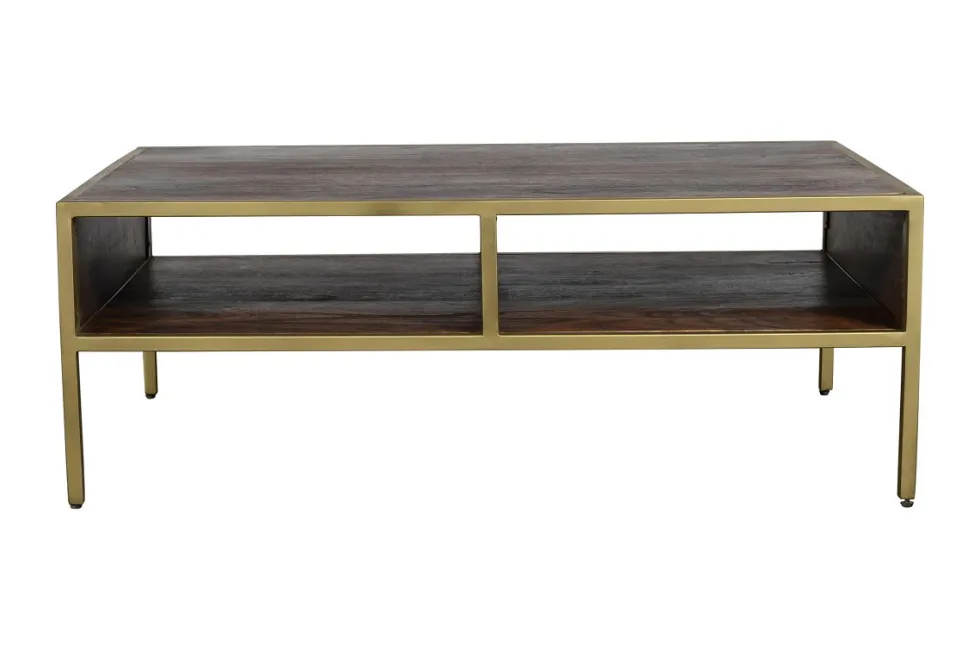 Couchtisch 110x70cm "Golden Line" braun & gold