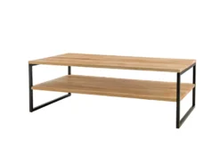 Couchtisch 110x60cm 'Lissabon' Wildeiche Stahl schwarz