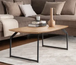 Couchtisch 90x60cm 'Lissabon' Wildeiche Stahl schwarz