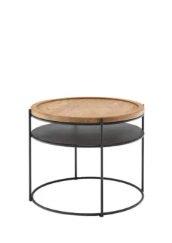 Couchtisch 50x50cm 'Lissabon' Wildeiche Stahl schwarz
