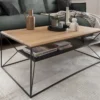 Couchtisch 110x60cm mit Ablage 'Lissabon' Wildeiche Stahl schwarz