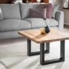 Couchtisch 75x75cm 'Robin III' Wildeiche & Metall schwarz