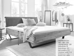 Doppelbett 'Amelie' 200x200cm Wildeiche massiv