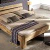 Doppelbett 'Ella' 200x200cm Wildeiche geölt