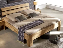 Doppelbett 'Ella' 200x200cm Wildeiche geölt