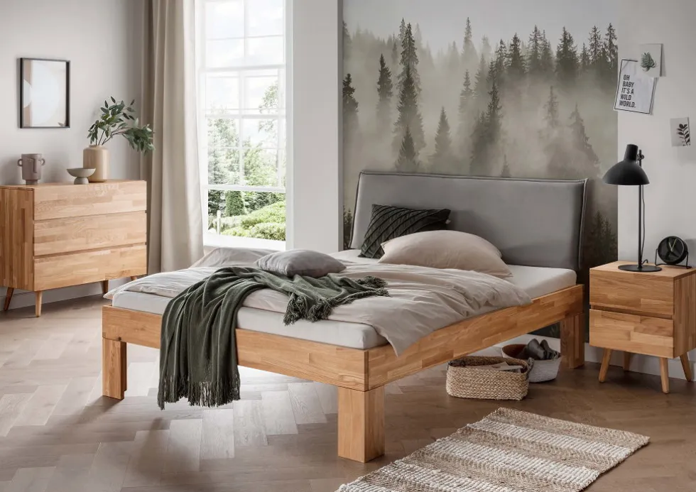 Doppelbett 'Grace IV' 180x200cm Wildeiche geölt