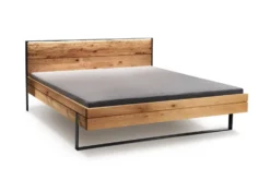 Doppelbett inkl. Beleuchtung 'Boston' 160x200cm Wildeiche geölt