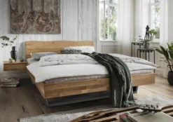 Doppelbett Kopfteil Baumkante 'Astoria III' 180x200cm Wildeiche geölt