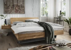 Doppelbett Kopfteil geteilt 'Astoria III' 180x200cm Wildeiche geölt