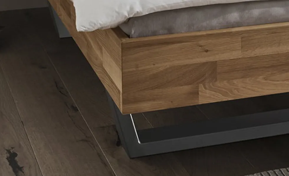 Doppelbett Kopfteil geteilt 'Astoria III' 180x200cm Wildeiche geölt