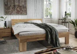 Doppelbett Kopfteil geteilt 'Astoria I' 180x200cm Wildeiche geölt