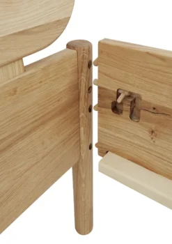 Doppelbett Metallfrei 'Natura Oak I' 180x200cm Wildeiche massiv