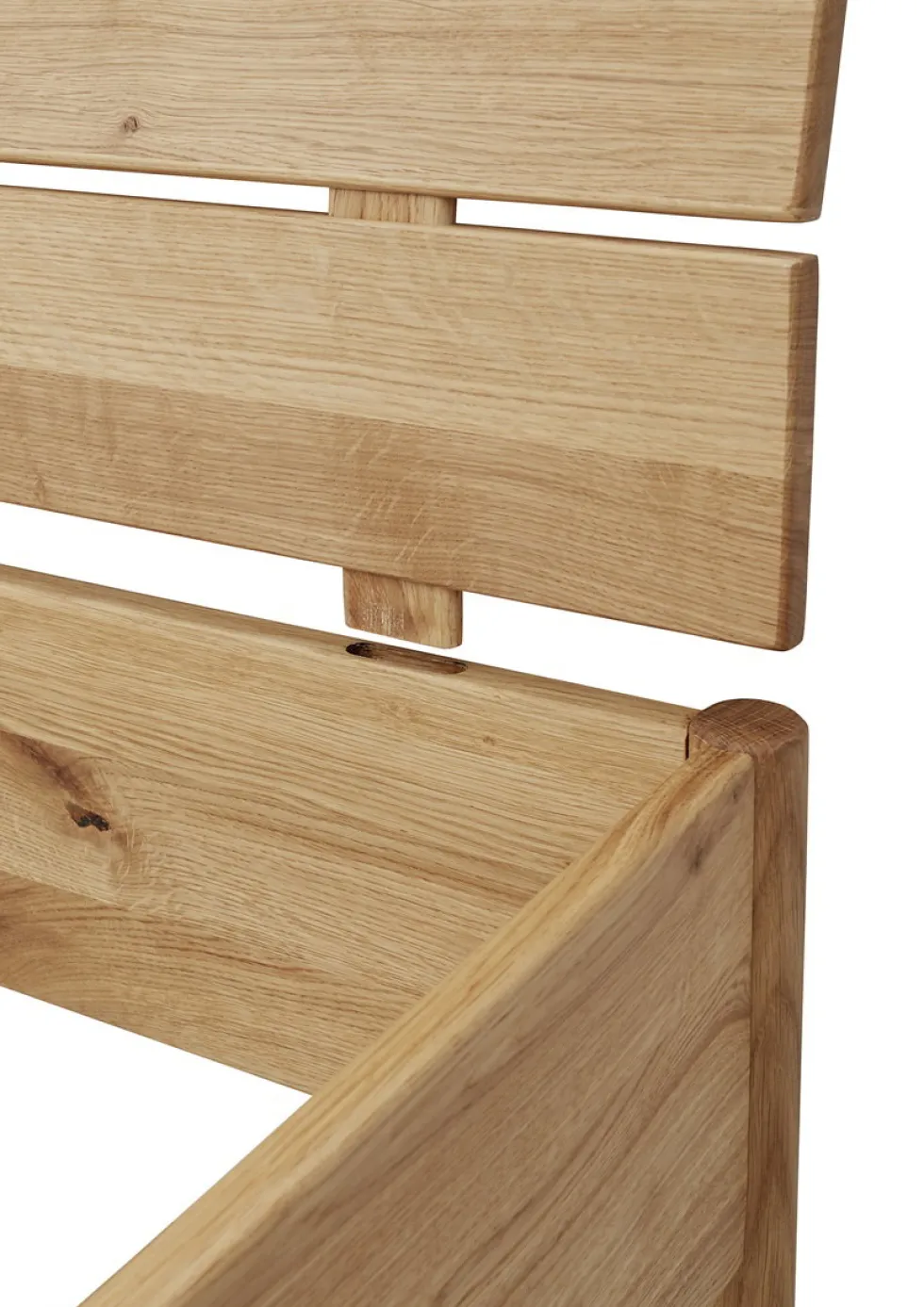 Doppelbett Metallfrei 'Natura Oak II' 180x200cm Wildeiche massiv