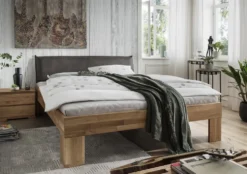 Doppelbett mit Polsterkopfteil 'Astoria I' 180x200cm Wildeiche geölt