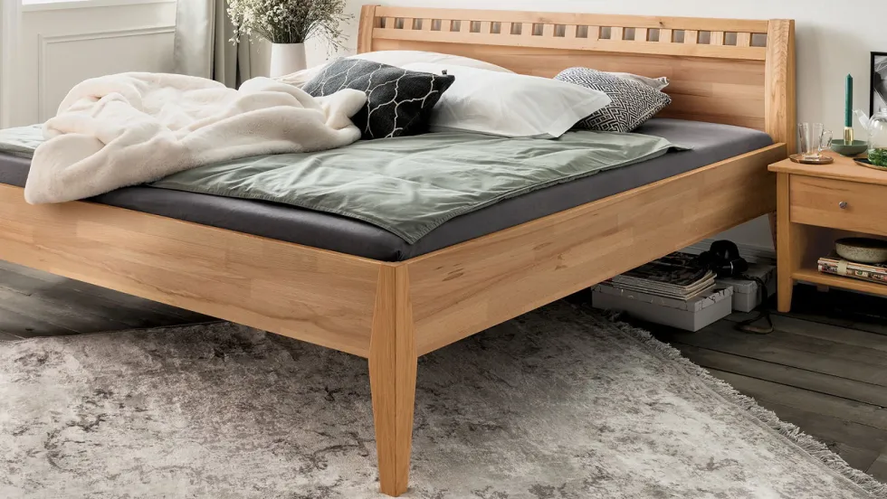 Doppelbett 'Modesto' 160x200cm Kernbuche geölt