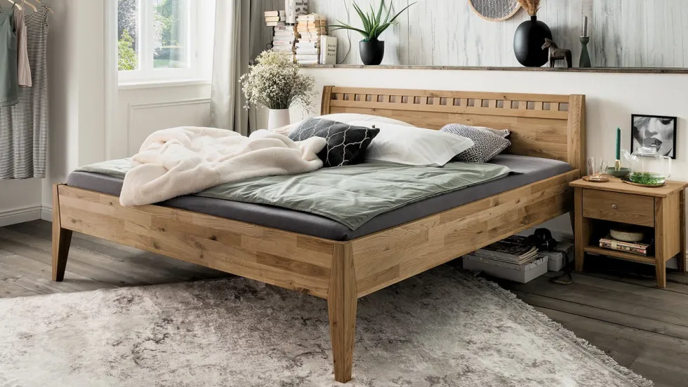 Doppelbett 'Modesto' 200x200cm Wildeiche geölt