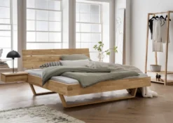 Doppelbett 'Mona VII' 160x200cm Wildeiche geölt