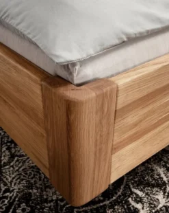 Doppelbett 'Mona VI' 180x200cm Cord grau & Wildeiche geölt