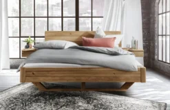Doppelbett 'Mona' 200x200cm Wildeiche geölt