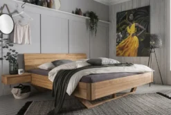 Doppelbett 'Mona' 160x200cm Wildeiche geölt