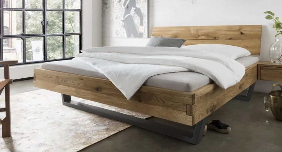 Doppelbett 'Navarra II' 180x200cm Wildeiche geölt