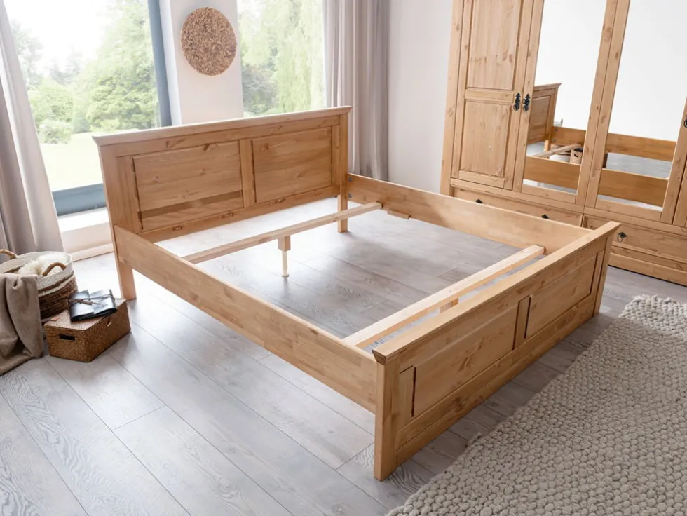Doppelbett 180x200cm 'Anne' Kiefer eichefarbig SZ-0079