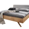 Doppelbett 180x200cm 'Combo II' Wildeiche geölt Polsterkopfteil