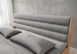 Doppelbett 180x200cm 'Combo II' Wildeiche geölt Polsterkopfteil