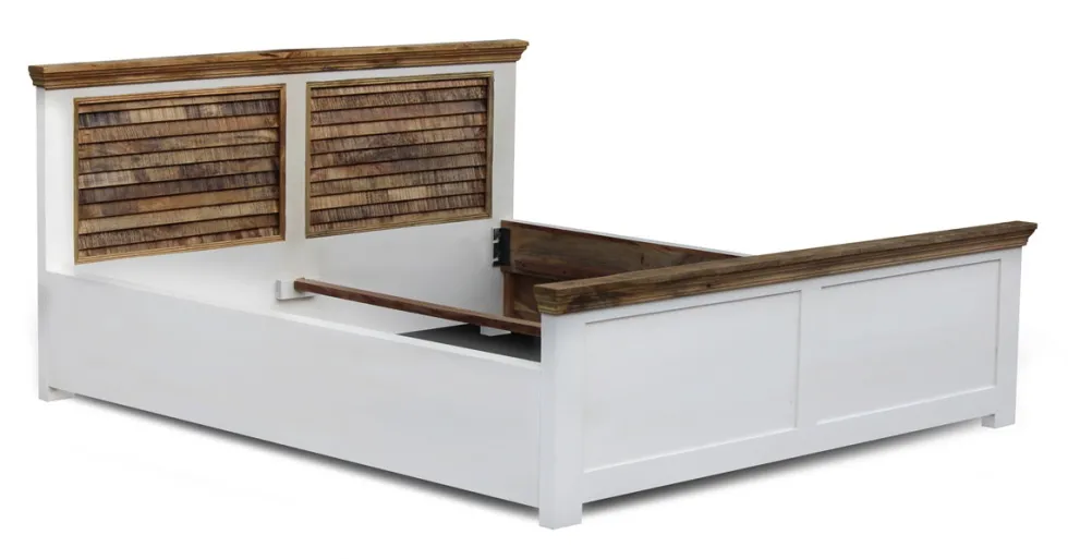 Doppelbett 180x200cm 'Nizza' Mango weiß natur