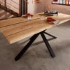 Epoxidharz Esstisch 180x90cm "Chicago" Wildeiche massiv