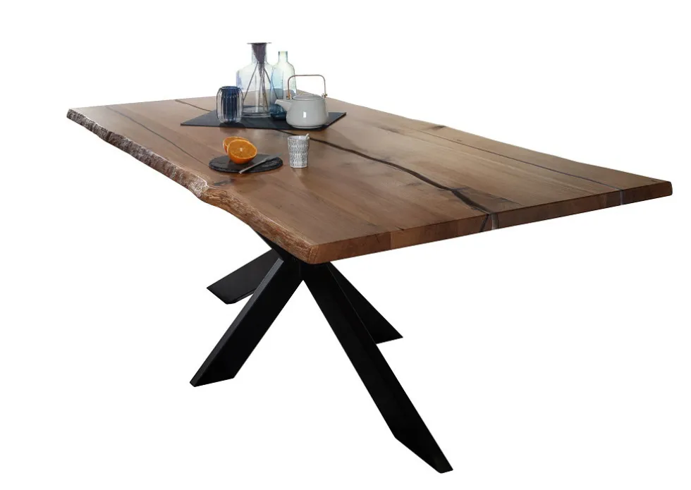 Epoxidharz Esstisch 200x100cm "Kiew" Wildeiche massiv