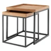 2er-Set Beistelltische 50/40cm 'Lissabon' Wildeiche Stahl schwarz
