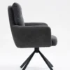2er-Set Drehstuhl Esszimmerstuhl "Richard" Cord anthrazit & Metall schwarz
