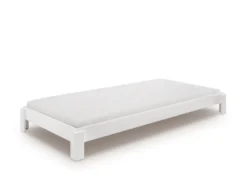 2er-Set Stapelbett 90x200cm 'Dubi' Buche massiv weiß lackiert