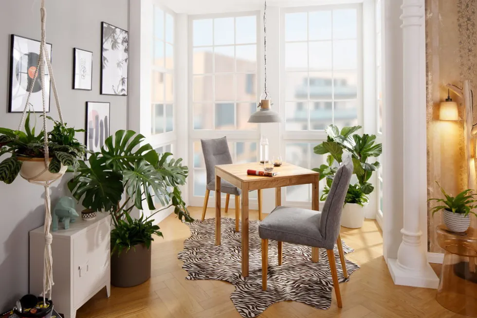 Esstisch "Lenox" 70x70cm Wildeiche massiv