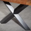 Esstisch mit Baumkante 200x100cm 'Pinta' Altholz & X-Fuß