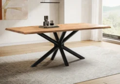 Esstisch mit gedrehter Kante 180x90cm 'Matrix' Wildeiche massiv